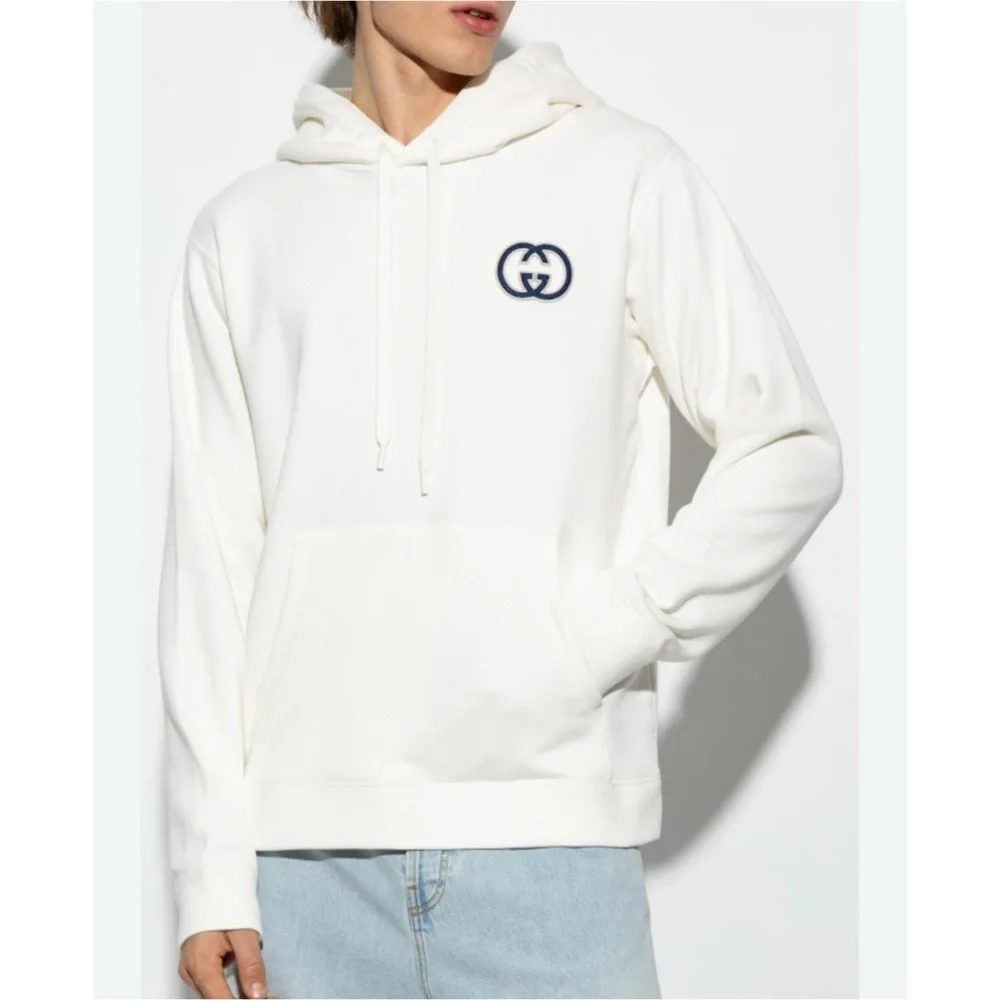 Gucci interlocking G logo, oversized cotton hoodie size small fits large